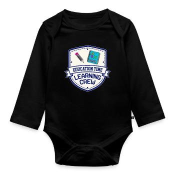 Temps d’éducation | Chemise de l’équipe d’apprentissage - Body Bébé bio manches longues - noir - Devant