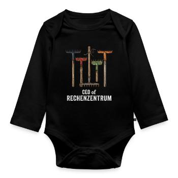 CEO of Rechenzentrum Leiter Programmierer - Baby Bio-Langarm-Body - Schwarz - Vorne