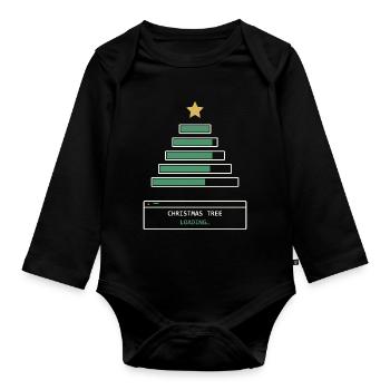 Christmas Tree Loading - Baby Bio-Langarm-Body - Schwarz - Vorne