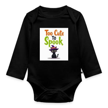 Zu süß, um Cat zu erschrecken - Baby Bio-Langarm-Body - Schwarz - Vorne