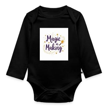 Magie in der Entstehung - Baby Bio-Langarm-Body - Schwarz - Vorne