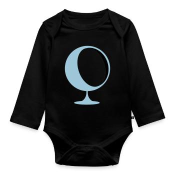 retro lounge chair eames panton - Organic Longsleeve Baby Bodysuit - black - Front