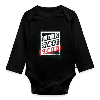 Fitness Lifestyle Workout Gym - Organic Longsleeve Baby Bodysuit - black - Front
