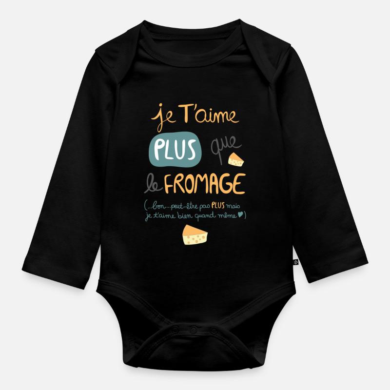 fromage - Body Bébé bio manches longues - noir