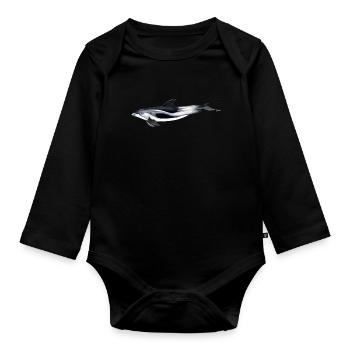 White-beaked dolphin - White beaked dolphin - Organic Longsleeve Baby Bodysuit - black - Front
