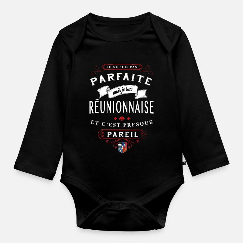 Réunionnaise Parfaite - Body Bébé bio manches longues - noir