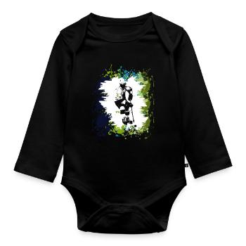 Eishockey Skate Sport Spieler Geschenkidee - Baby Bio-Langarm-Body - Schwarz - Vorne