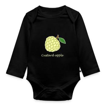 Custart Apfel Zimt Frucht vergan comic Geschenk - Baby Bio-Langarm-Body - Schwarz - Vorne