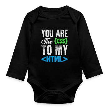 Drôle d’ordinateur nerd chemise & cadeau - Body Bébé bio manches longues - noir - Devant
