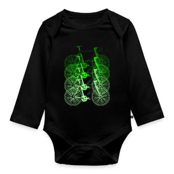 Fahrrad Radfahrer Fahrradfahren Bike Rad Geschenk - Baby Bio-Langarm-Body - Schwarz - Vorne