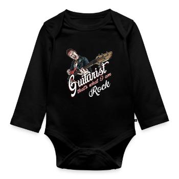 Rockabilly guitarist - Organic Longsleeve Baby Bodysuit - black - Front