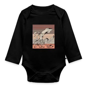 Tintenfisch - Baby Bio-Langarm-Body - Schwarz - Vorne