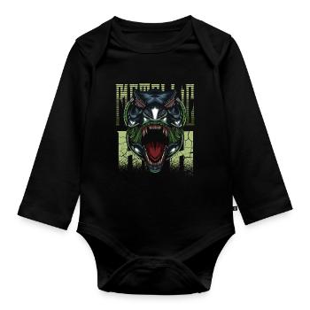 Robot Dino - Body Bébé bio manches longues - noir - Devant