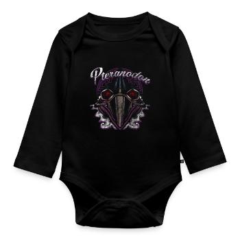 Cyborg Pteranodon Dinosaur Scifi - Organic Longsleeve Baby Bodysuit - black - Front