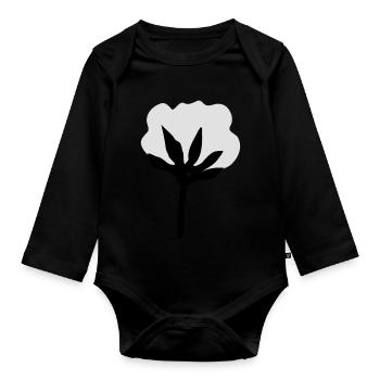 Baumwolle - Baby Bio-Langarm-Body - Schwarz - Vorne