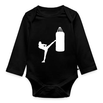 Kick Boxing Femmes - Body Bébé bio manches longues - noir - Devant