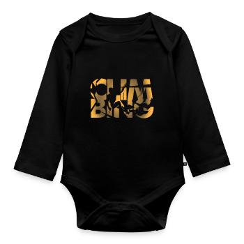 Escalade alpinisme sport cadeau passion - Body Bébé bio manches longues - noir - Devant