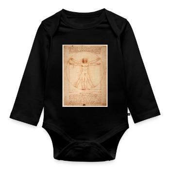 leonardo da vinci human - Baby Bio-Langarm-Body - Schwarz - Vorne