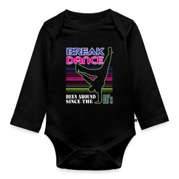 Breakdance - Baby Bio-Langarm-Body - Schwarz - Vorne