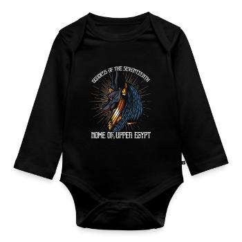 Anput Ägyptischer Totengott Mythos Schakal - Baby Bio-Langarm-Body - Schwarz - Vorne