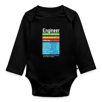 Ingénieur Information sur la valeur nutritive - Body Bébé bio manches longues - noir - Devant