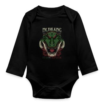 Krokodil - Baby Bio-Langarm-Body - Schwarz - Vorne