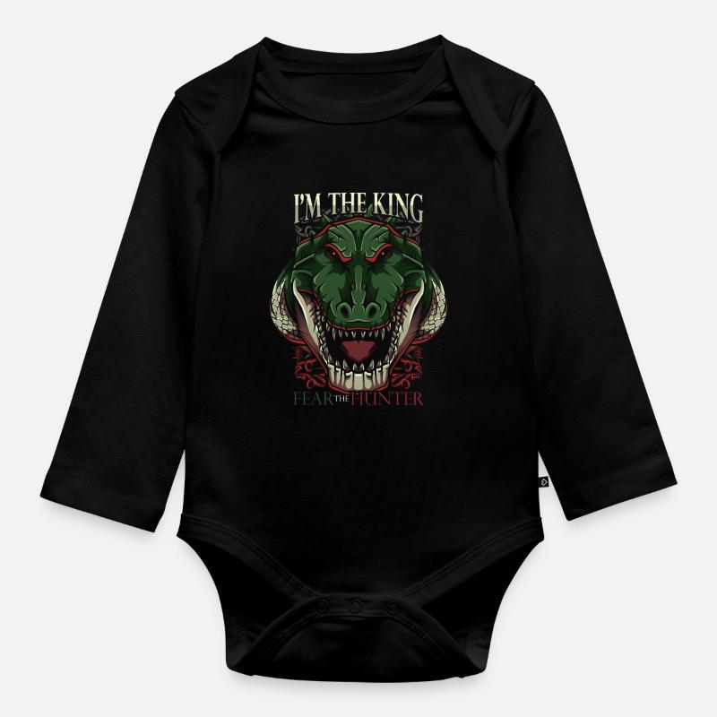 crocodile - Body Bébé bio manches longues - noir