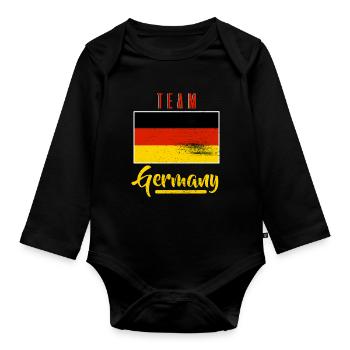 Team Germany Gift Sport Home fier - Body Bébé bio manches longues - noir - Devant