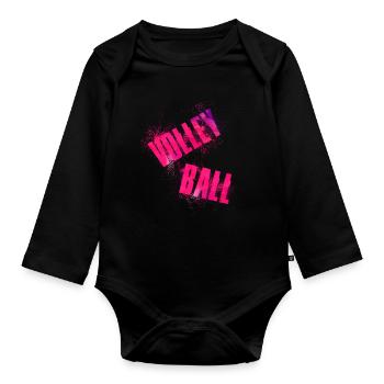 Volley Ball - Organic Longsleeve Baby Bodysuit - black - Front