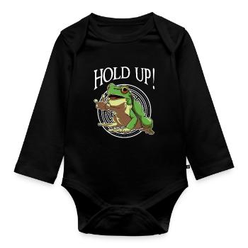 Frosch - Baby Bio-Langarm-Body - Schwarz - Vorne