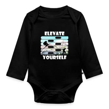 Elevate Wintersport Shirt & Geschenkidee - Baby Bio-Langarm-Body - Schwarz - Vorne