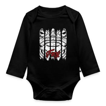 Frosch - Baby Bio-Langarm-Body - Schwarz - Vorne
