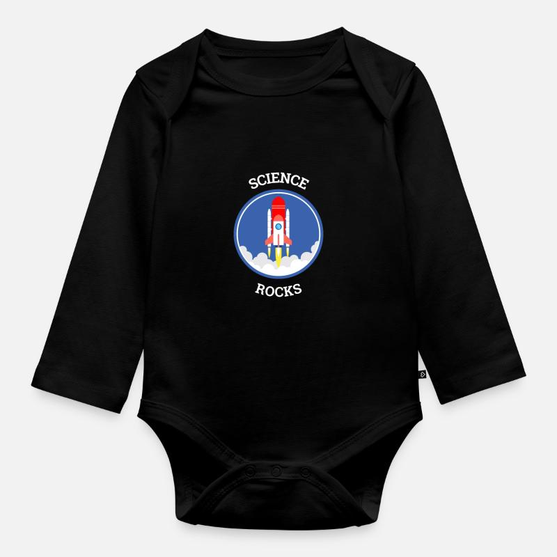 Science Rocks Computer Scientist Nerd - Organic Longsleeve Baby Bodysuit - black