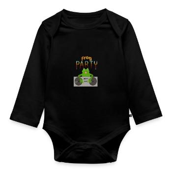 grenouille - Body Bébé bio manches longues - noir - Devant