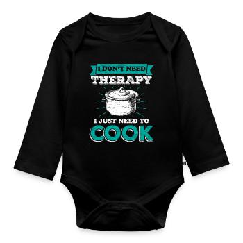 Koch kochen - Baby Bio-Langarm-Body - Schwarz - Vorne