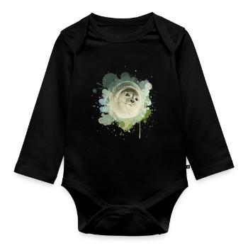 Seal seal sea lion walrus animal - Organic Longsleeve Baby Bodysuit - black - Front
