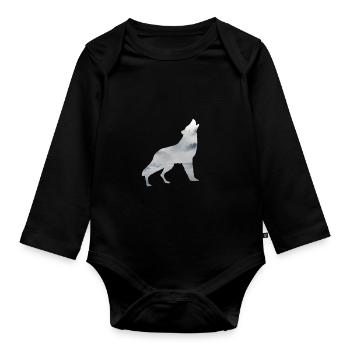 WOLF - Body Bébé bio manches longues - noir - Devant