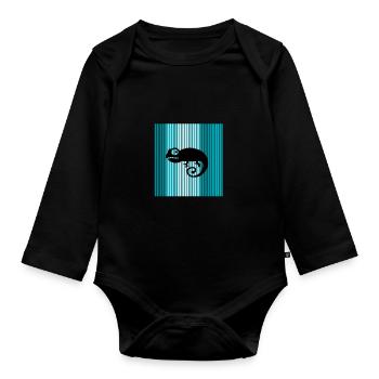 Chamäleon Chameleon - Baby Bio-Langarm-Body - Schwarz - Vorne