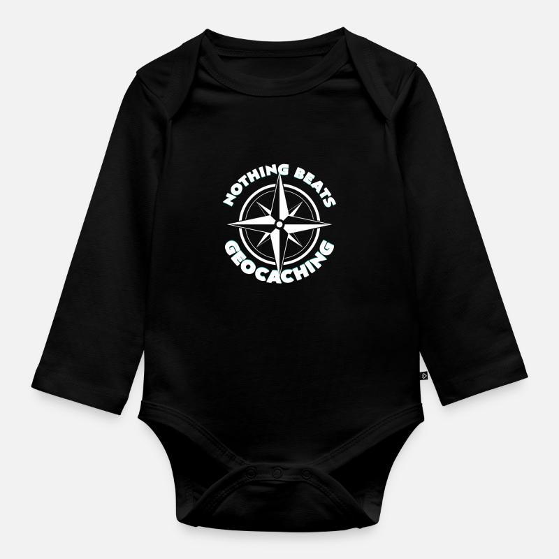 Geocaching - Body Bébé bio manches longues - noir
