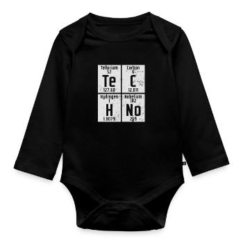 Edm Rave Periodensystem Chemistry Techno Geschenk - Baby Bio-Langarm-Body - Schwarz - Vorne