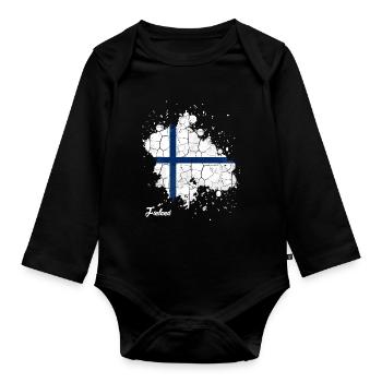 Finnland - Baby Bio-Langarm-Body - Schwarz - Vorne