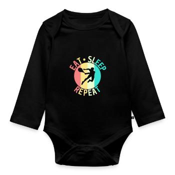 Tennis tennis club club cadeau - Body Bébé bio manches longues - noir - Devant