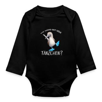 Blaufußtölpel Tänzchen Lustiges Tänzer Geschenk - Baby Bio-Langarm-Body - Schwarz - Vorne