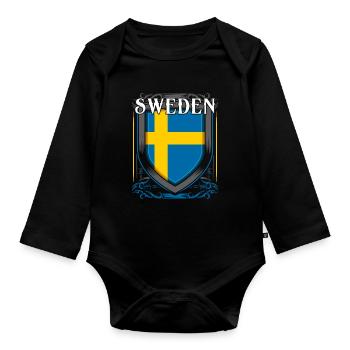 Schweden - Baby Bio-Langarm-Body - Schwarz - Vorne