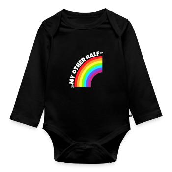 Gay Couple My Other Half Gift - Organic Longsleeve Baby Bodysuit - black - Front