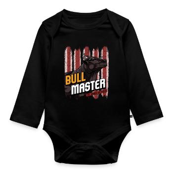 Bull Master | Masculinity bulls bull gift - Organic Longsleeve Baby Bodysuit - black - Front