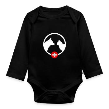 Tierarzt - Baby Bio-Langarm-Body - Schwarz - Vorne