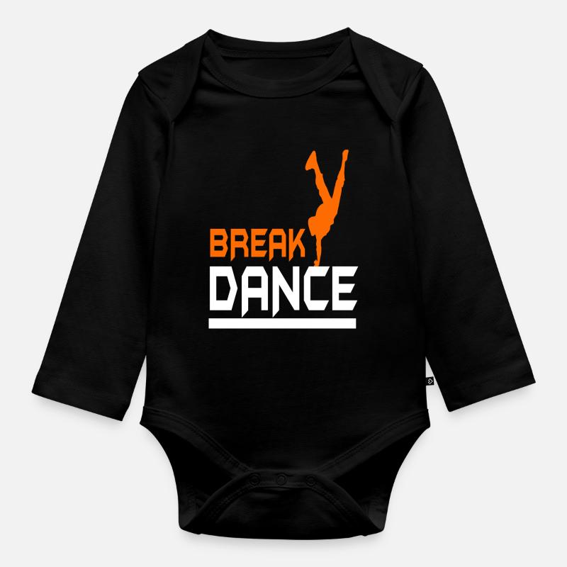 J'adore le break dance - Body Bébé bio manches longues - noir