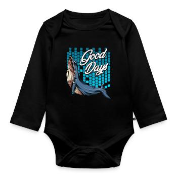 Walfisch - Baby Bio-Langarm-Body - Schwarz - Vorne