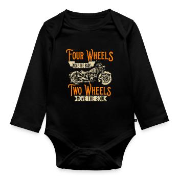 Motorrad Geschenk Zweiräder Motoren lustig - Baby Bio-Langarm-Body - Schwarz - Vorne